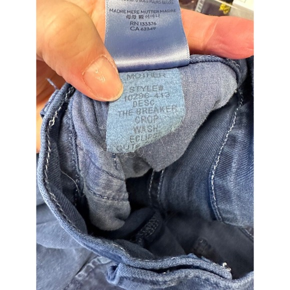 Mother Denim The Breaker Crop Pants Jeans Sz 26 Blue Eclipse Wash Womens B18 - Picture 6 of 8